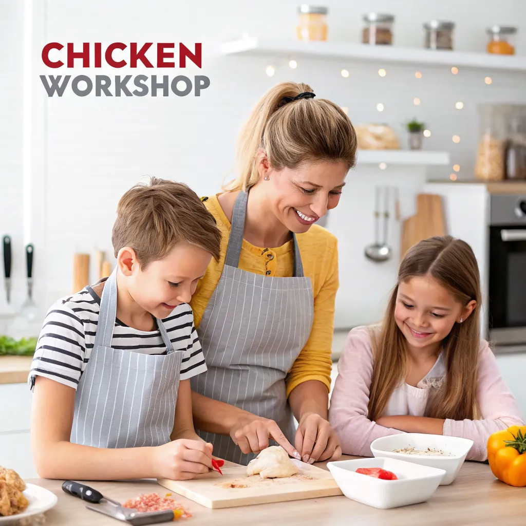 Family enjoying chicken workshop